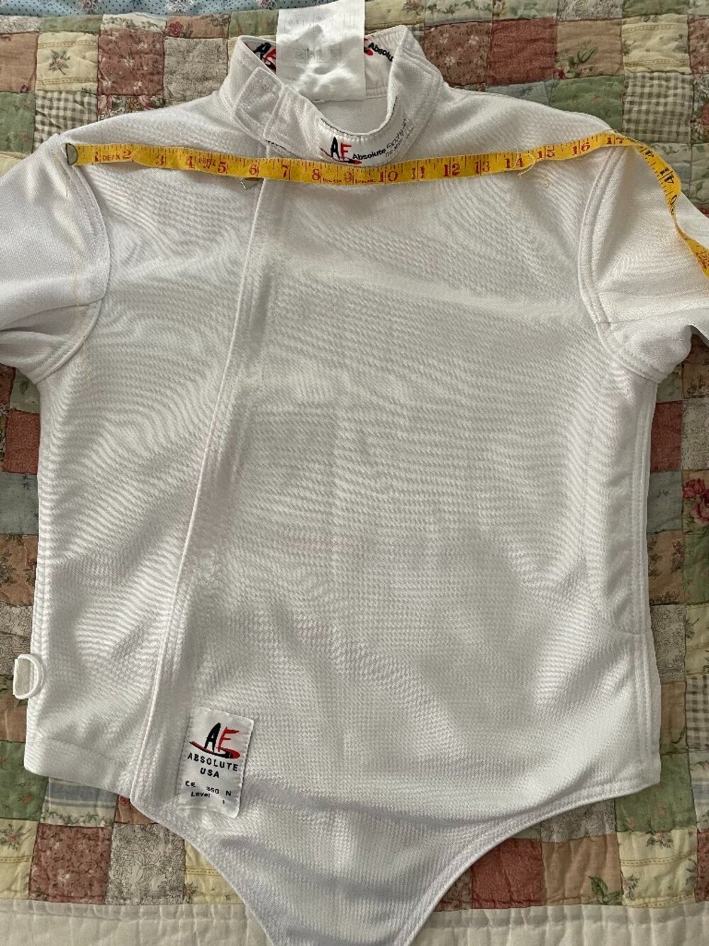 Absolute Fencing Men’s 350N Front Zip Left-Handed Fencing Jacket Size US 38